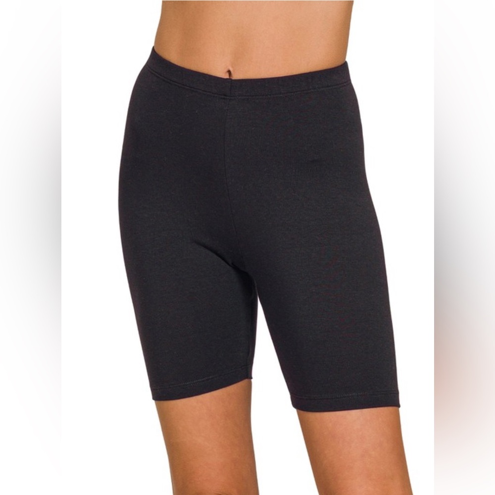 NWT! Premium Cotton Butter Soft Classic Black Women's Biker Shorts